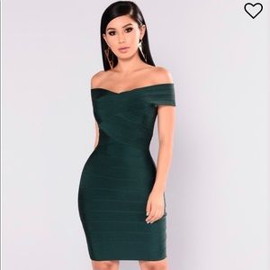 Cross My Body Dress - Hunter Green